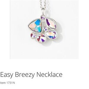 Touchstone Crystal Silver and Purple Butterfly Necklace